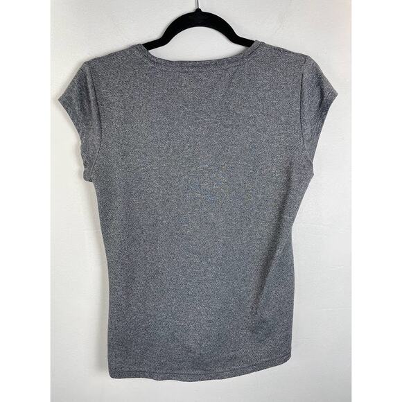 Puma T Shirt Womens Small Short Sleeve Heathered Gray Top Workout Tee Sporty - Picture 7 of 11